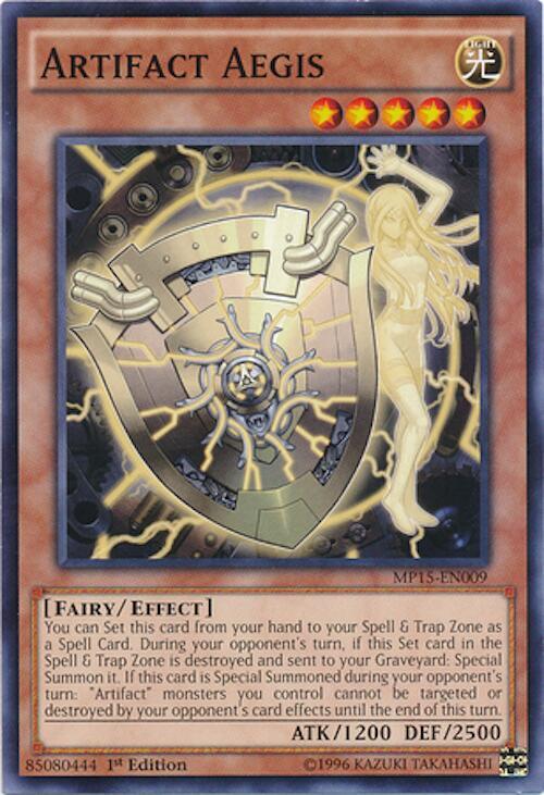 Artifact Aegis MP15-EN009 card from 2015 Mega-Tins Mega Pack