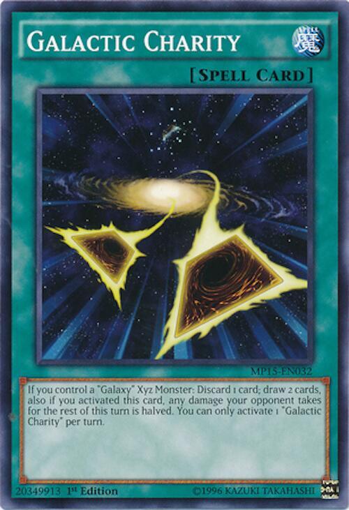 Galactic Charity MP15-EN032 card from 2015 Mega-Tins Mega Pack