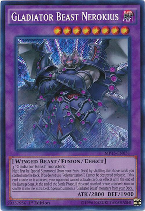 Gladiator Beast Nerokius MP15-EN051 card from 2015 Mega-Tins Mega Pack