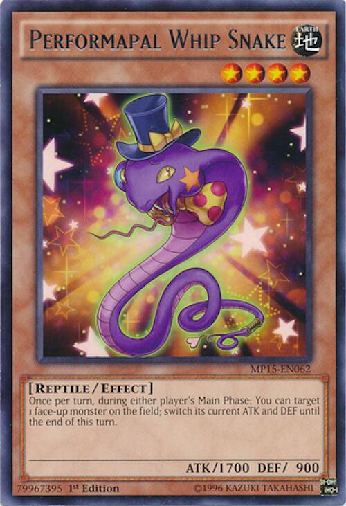 Performapal Whip Snake MP15-EN062 card from 2015 Mega-Tins Mega Pack