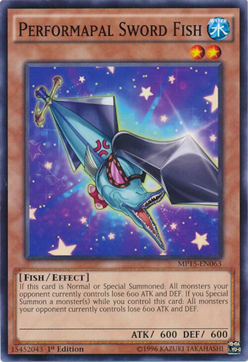 Performapal Sword Fish MP15-EN063 card from 2015 Mega-Tins Mega Pack