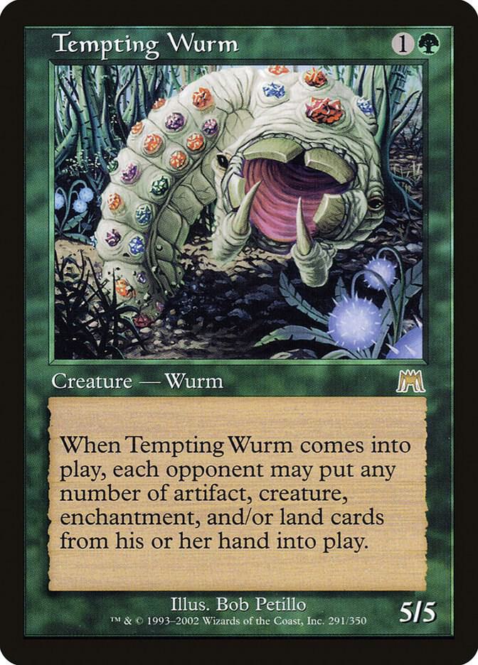 Tempting Wurm 291 card from Onslaught