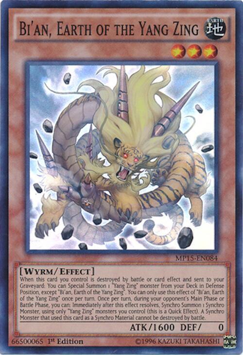 Bi'an, Earth of the Yang Zing MP15-EN084 card from 2015 Mega-Tins Mega Pack