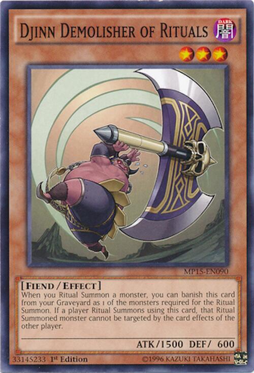 Djinn Demolisher of Rituals MP15-EN090 card from 2015 Mega-Tins Mega Pack