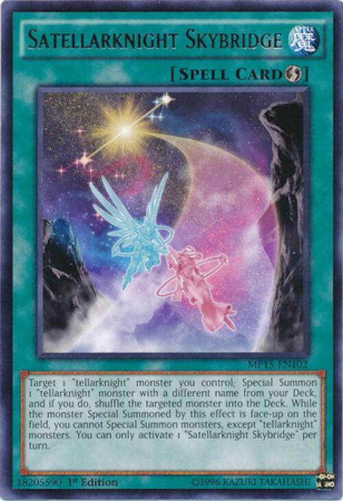 Satellarknight Skybridge MP15-EN102 card from 2015 Mega-Tins Mega Pack