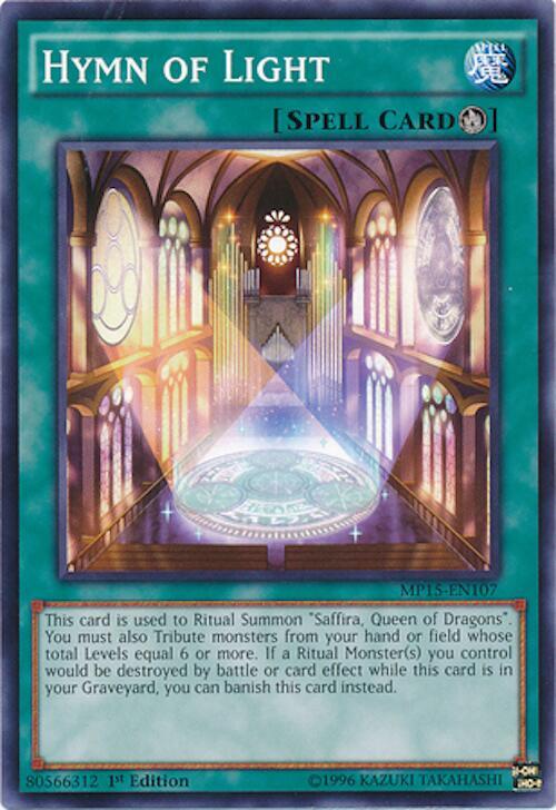 Hymn of Light MP15-EN107 card from 2015 Mega-Tins Mega Pack