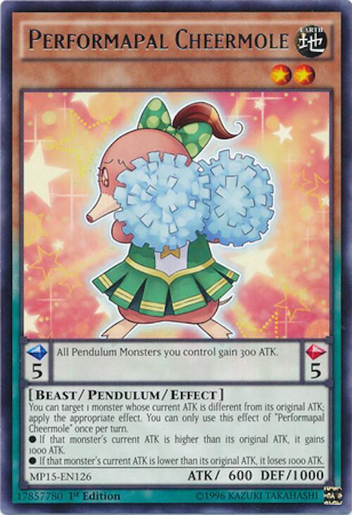 Performapal Cheermole MP15-EN126 card from 2015 Mega-Tins Mega Pack