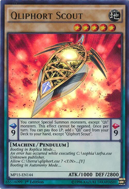 Qliphort Scout MP15-EN144 card from 2015 Mega-Tins Mega Pack