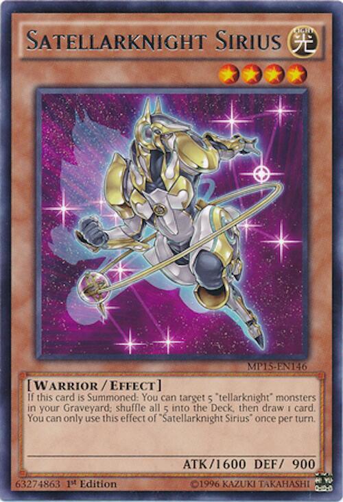 Satellarknight Sirius MP15-EN146 card from 2015 Mega-Tins Mega Pack
