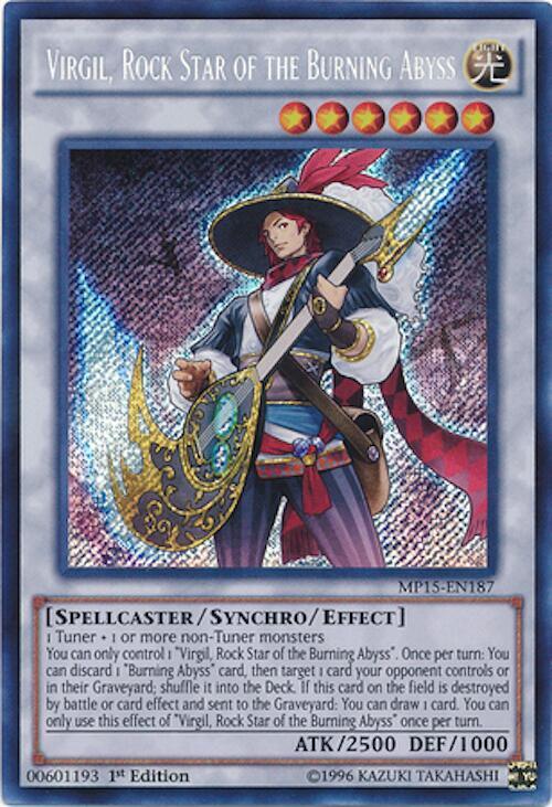 Virgil, Rock Star of the Burning Abyss MP15-EN187 card from 2015 Mega-Tins Mega Pack