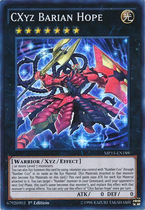 CXyz Barian Hope MP15-EN189 card from 2015 Mega-Tins Mega Pack