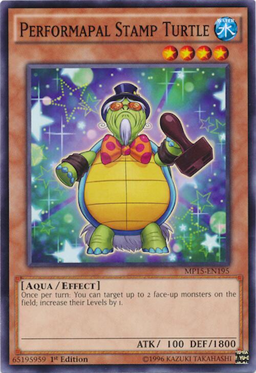 Performapal Stamp Turtle MP15-EN195 card from 2015 Mega-Tins Mega Pack