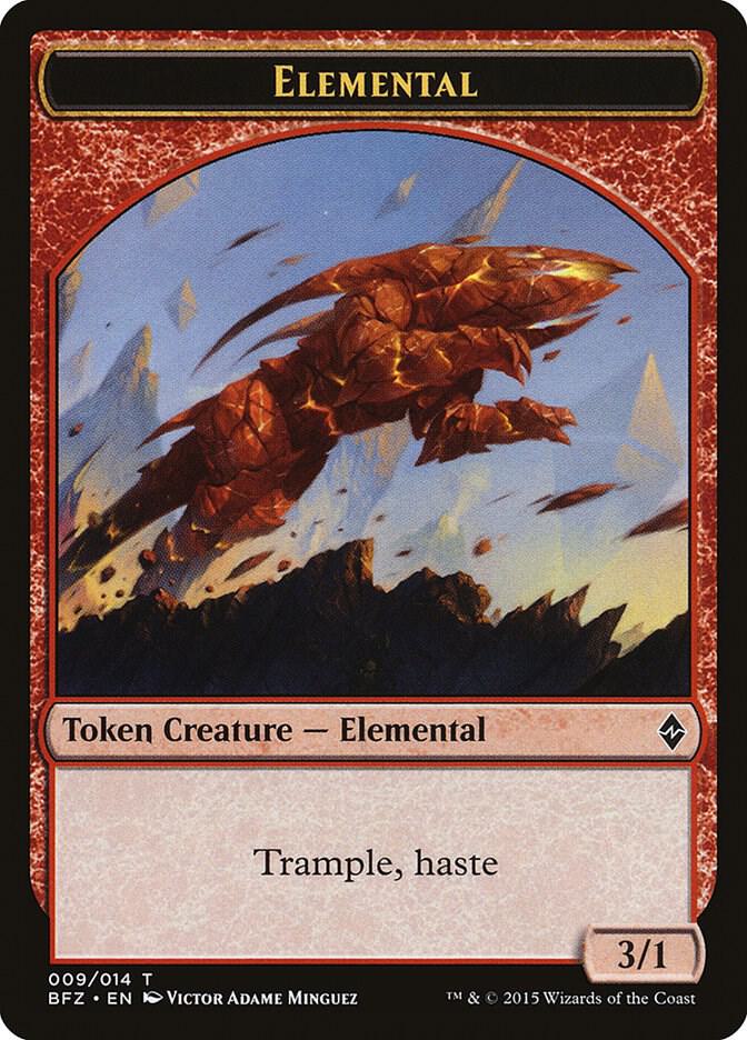 Elemental Token 9 card from Battle for Zendikar