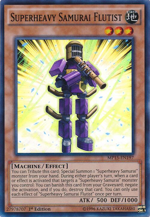 Superheavy Samurai Flutist MP15-EN197 card from 2015 Mega-Tins Mega Pack