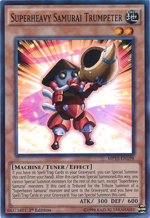 Superheavy Samurai Trumpeter MP15-EN198 card from 2015 Mega-Tins Mega Pack