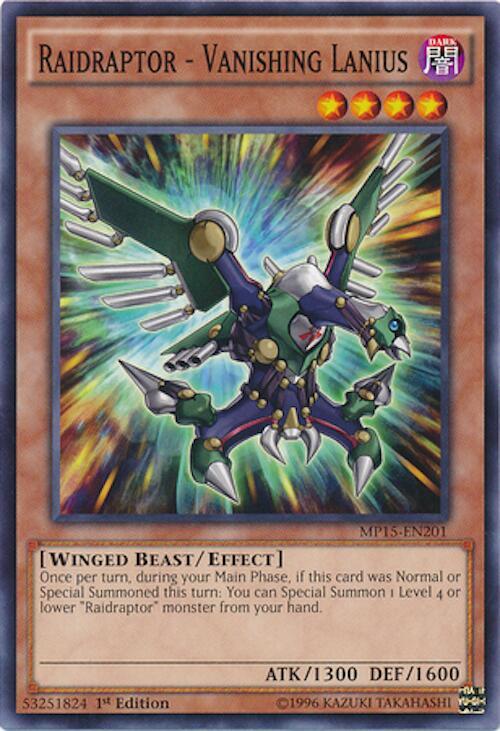Raidraptor - Vanishing Lanius MP15-EN201 card from 2015 Mega-Tins Mega Pack