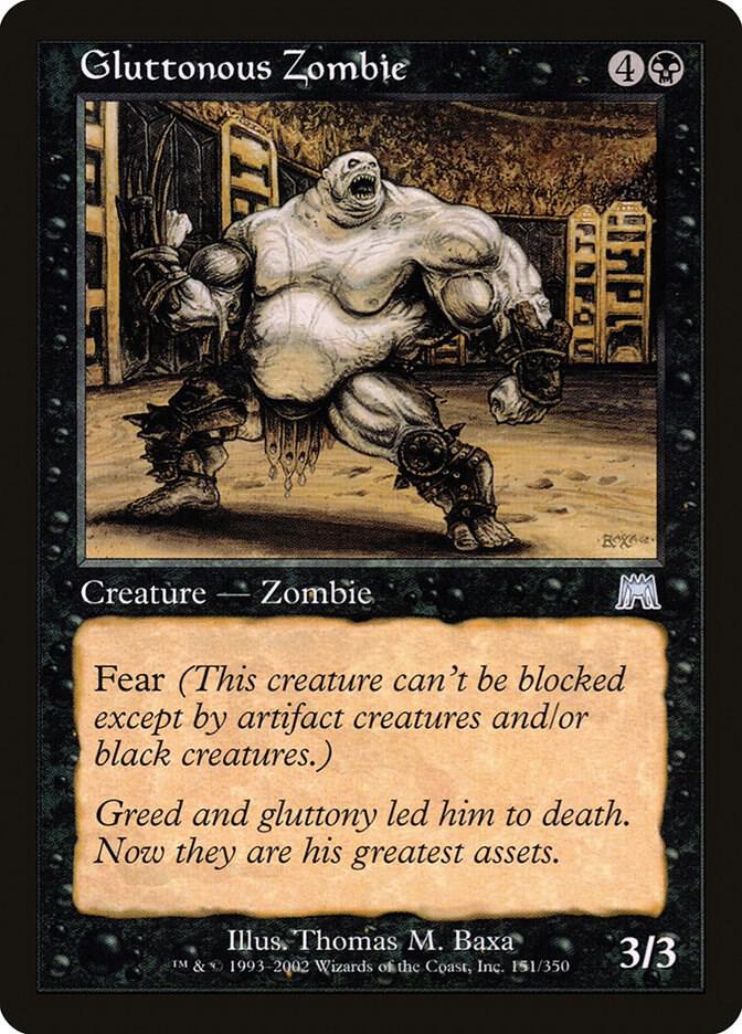 Gluttonous Zombie 151 card from Onslaught
