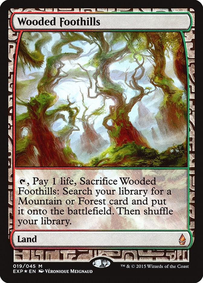 Wooded Foothills 19 card from Zendikar Expeditions