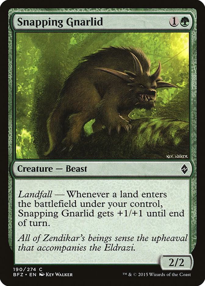 Snapping Gnarlid 190 card from Battle for Zendikar