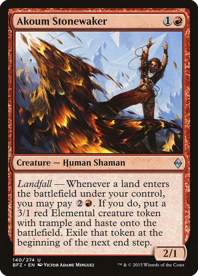 Akoum Stonewaker 140 card from Battle for Zendikar