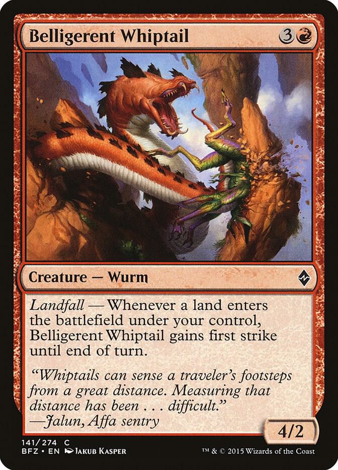 Belligerent Whiptail 141 card from Battle for Zendikar