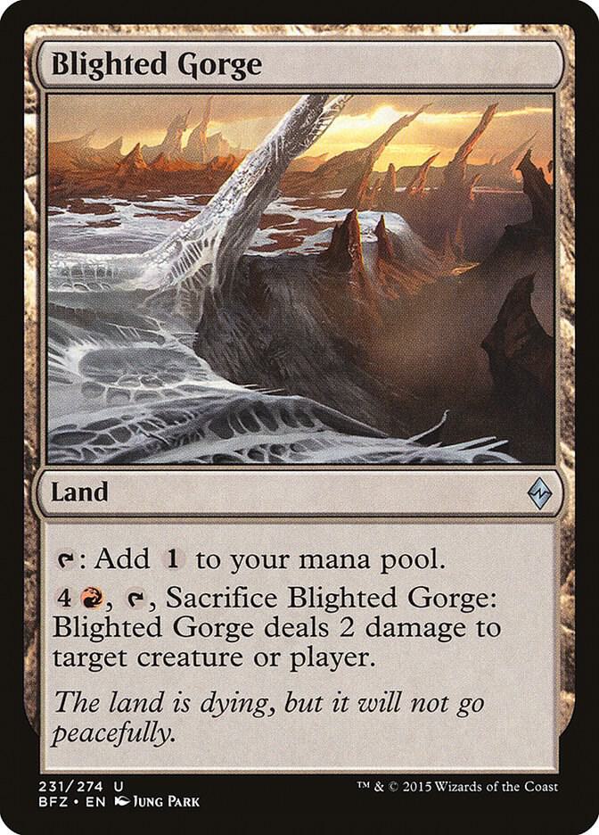 Blighted Gorge 231 card from Battle for Zendikar