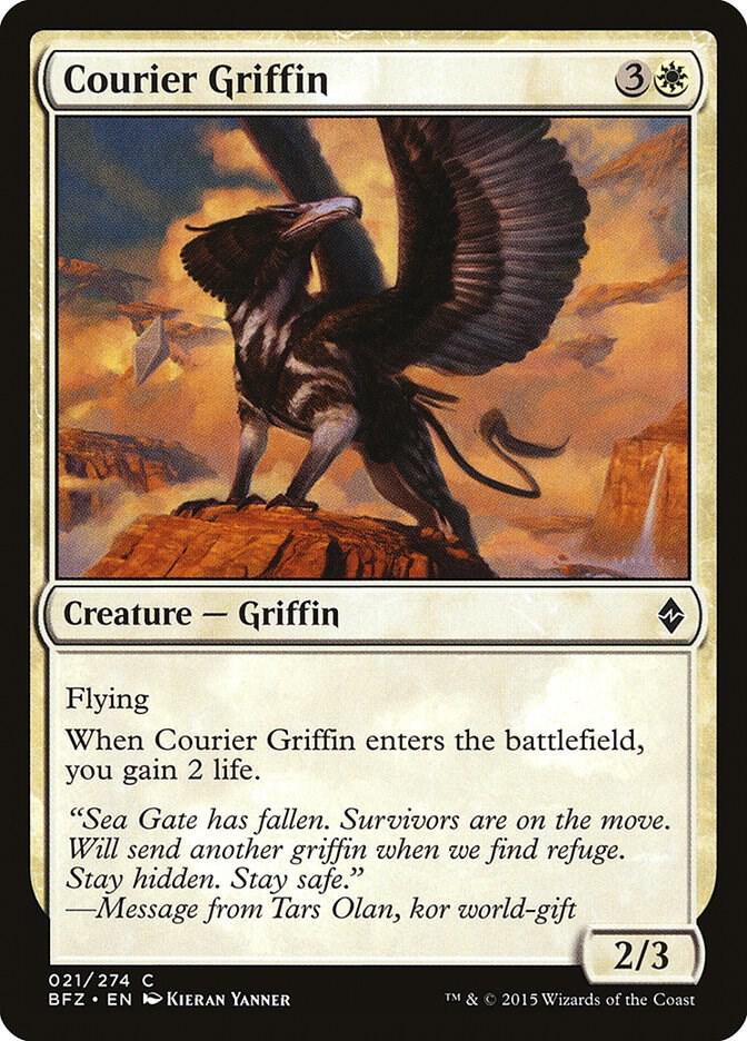 Courier Griffin 21 card from Battle for Zendikar
