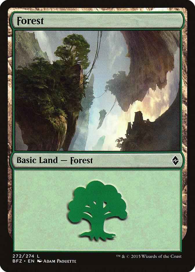 Forest 272 card from Battle for Zendikar