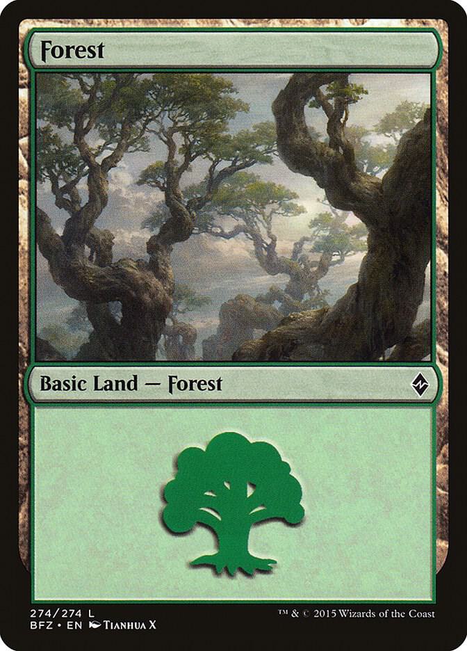 Forest 274 card from Battle for Zendikar