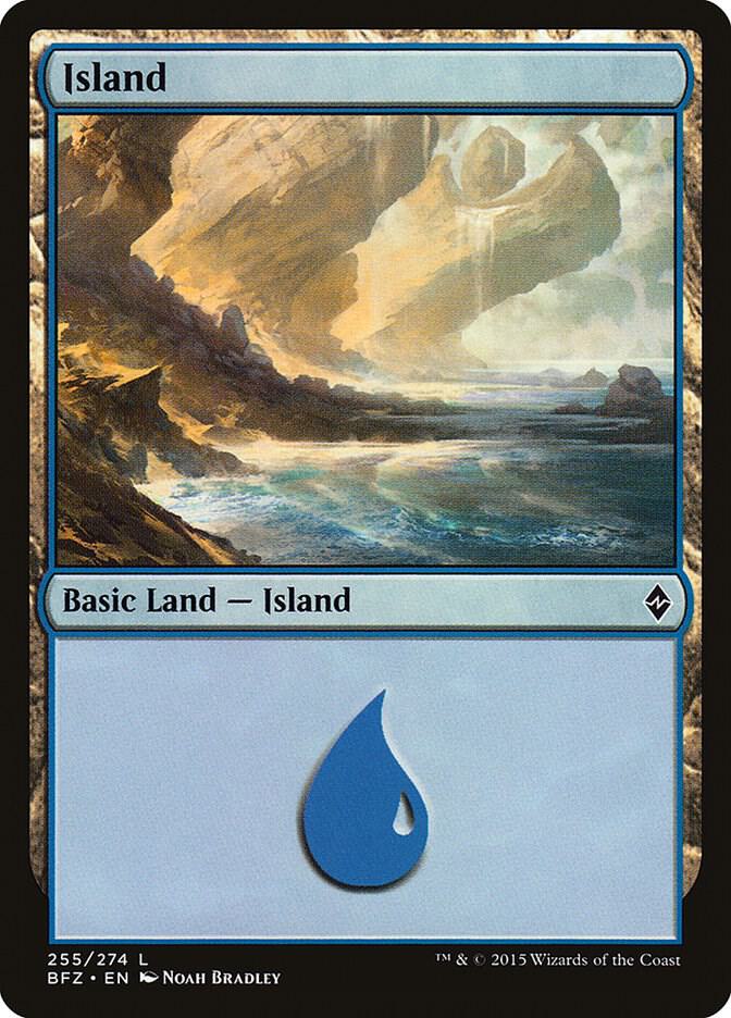 Island 255 card from Battle for Zendikar