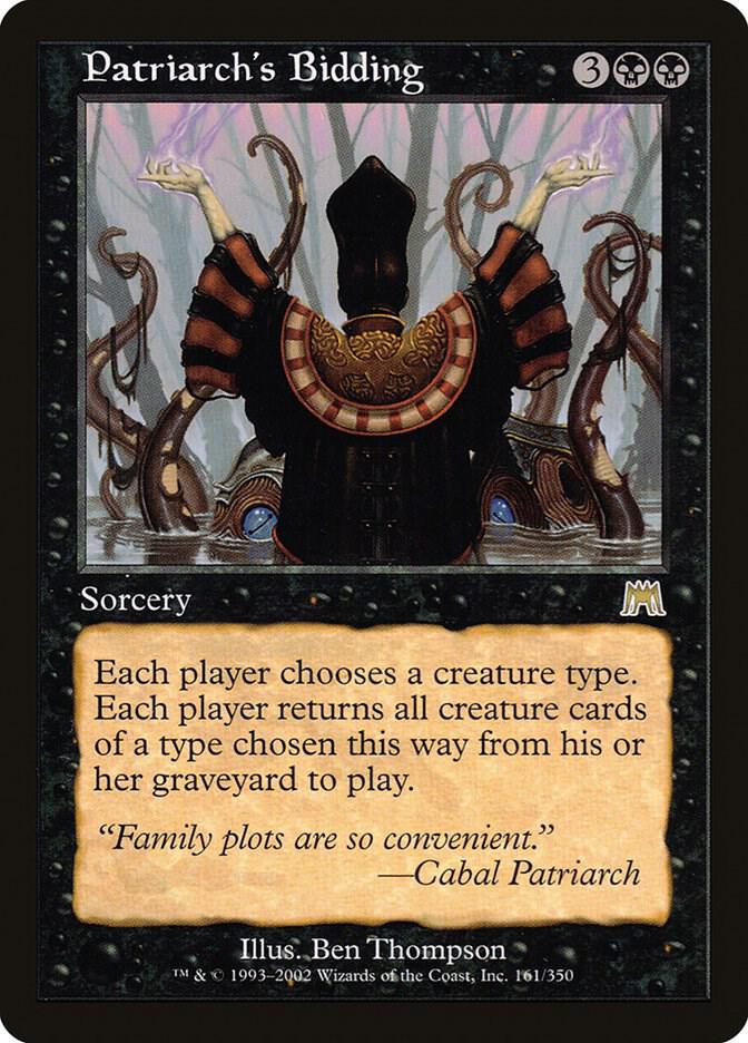 Patriarch's Bidding 161 card from Onslaught
