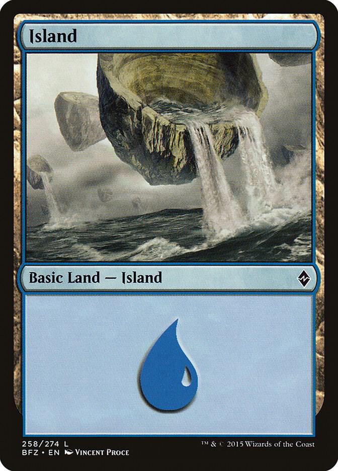 Island 258 card from Battle for Zendikar