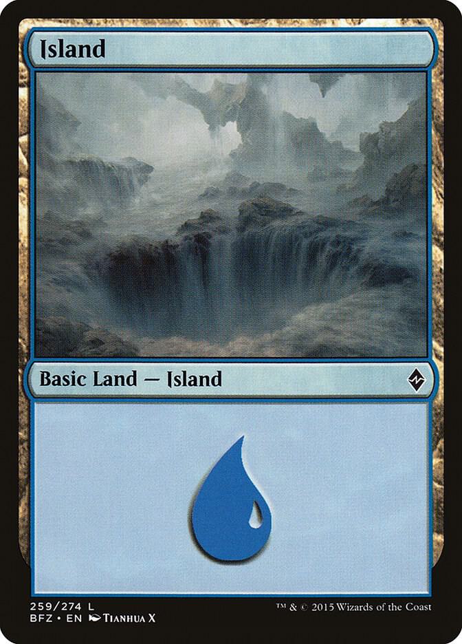 Island 259 card from Battle for Zendikar