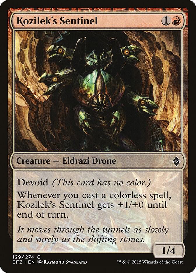 Kozilek's Sentinel 129 card from Battle for Zendikar