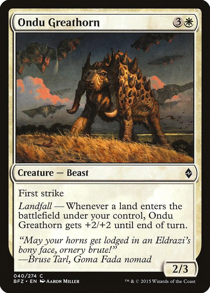 Ondu Greathorn 40 card from Battle for Zendikar