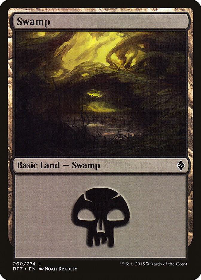 Swamp 260 card from Battle for Zendikar