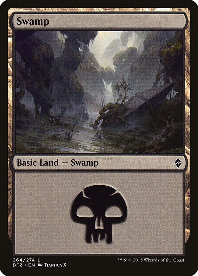 Swamp 264 card from Battle for Zendikar