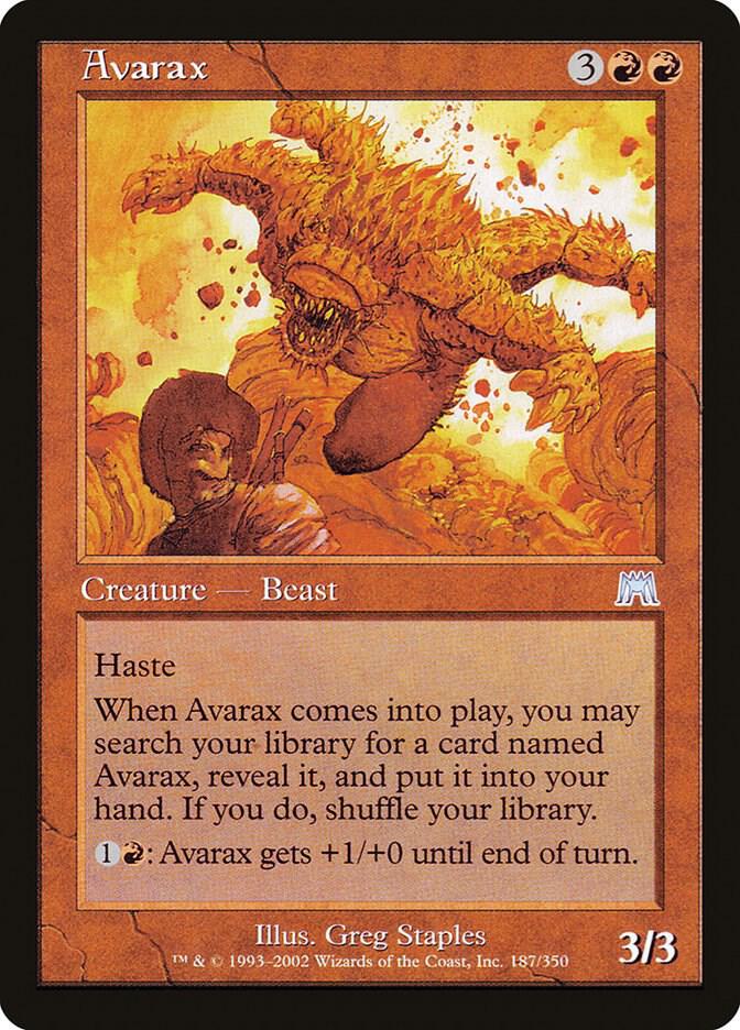 Avarax 187 card from Onslaught