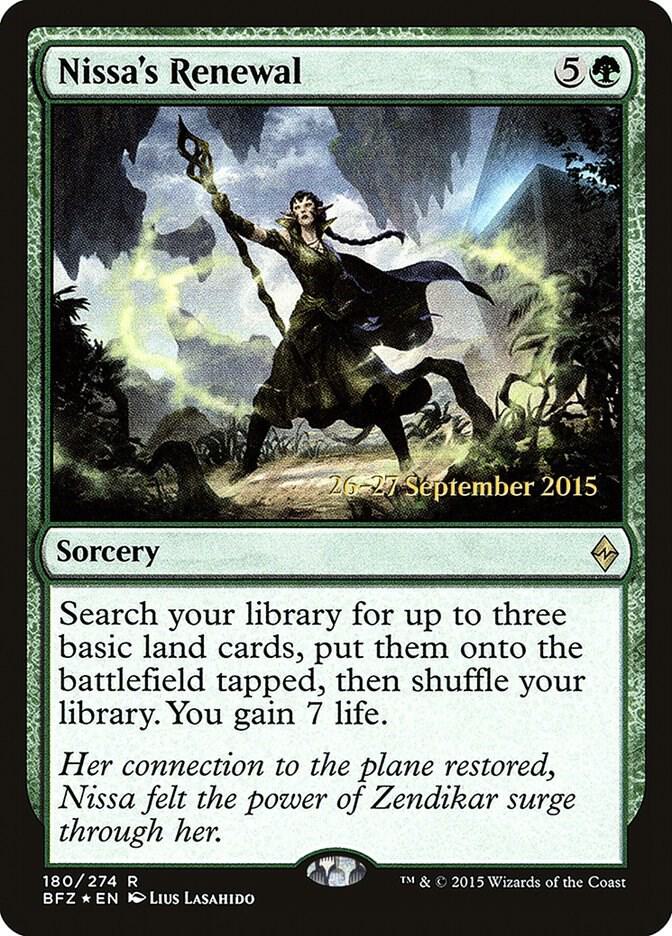 Nissa's Renewal 180 card from Prerelease Cards