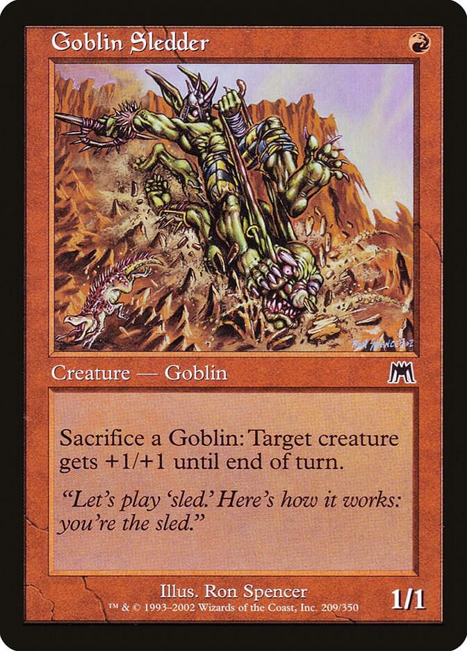 Goblin Sledder 209 card from Onslaught