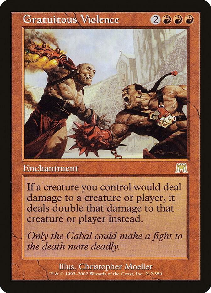 Gratuitous Violence 212 card from Onslaught