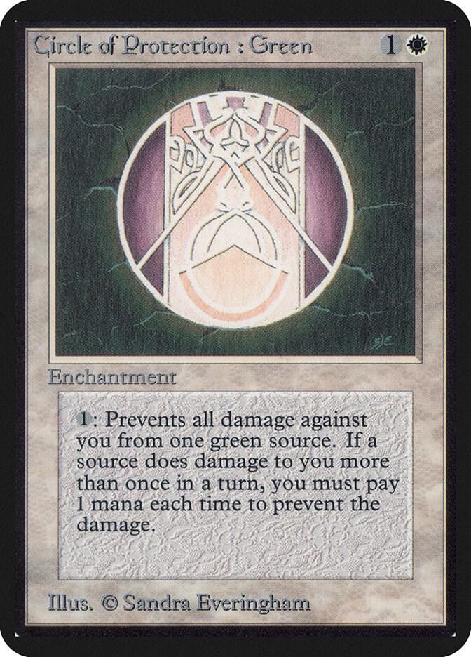 Circle of Protection: Green card from Alpha Edition