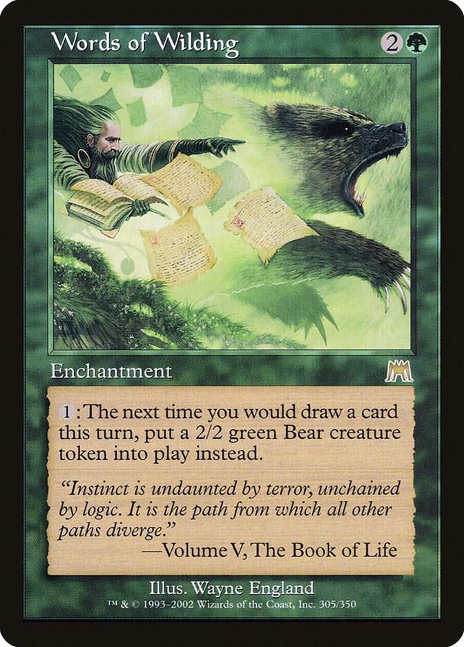 Words of Wilding 305 card from Onslaught