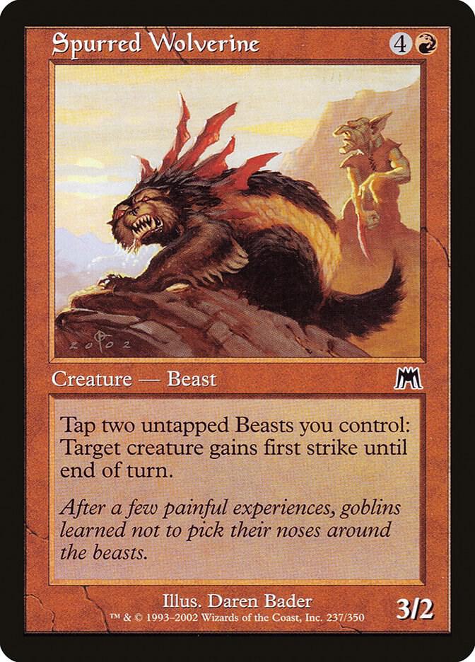 Spurred Wolverine 237 card from Onslaught