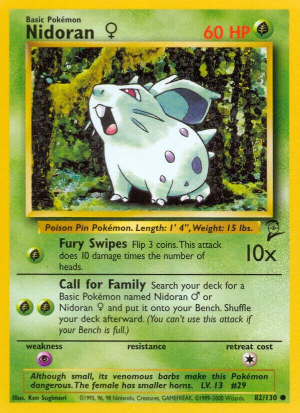 Nidoran F 082/130 card from Base Set 2