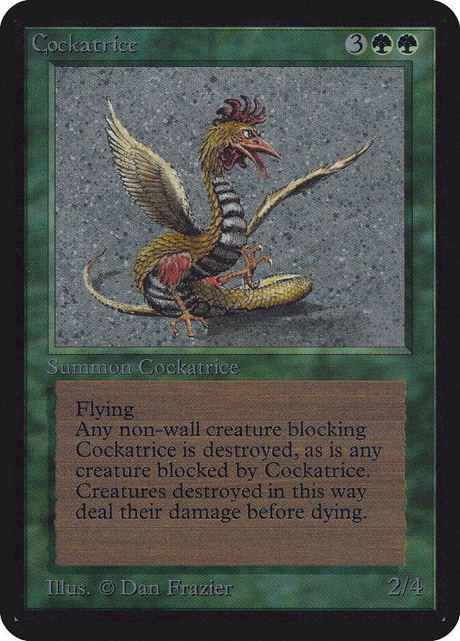 Cockatrice card from Alpha Edition