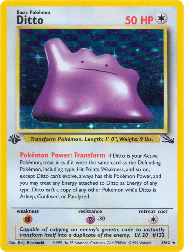 Ditto (3) 03/62 card from Fossil