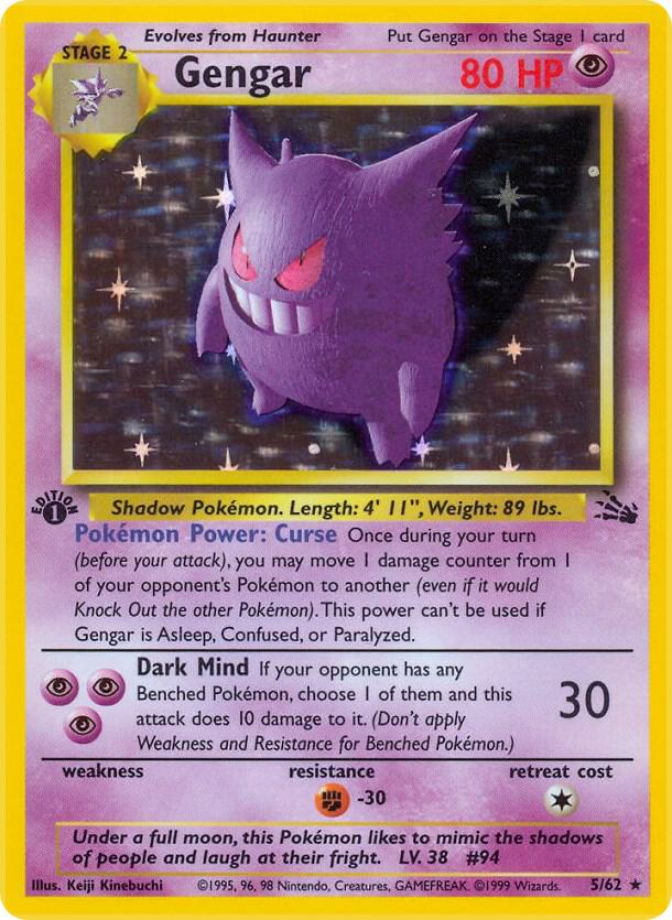 Gengar (5) 05/62 card from Fossil