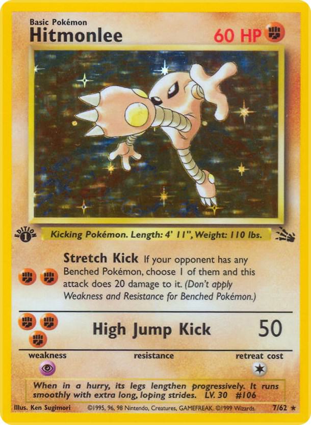 Hitmonlee (7) 07/62 card from Fossil