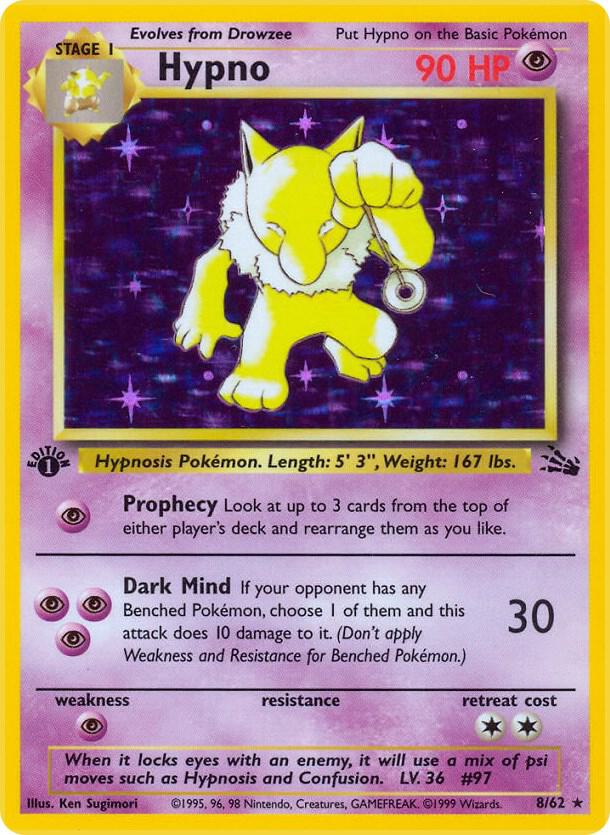 Hypno (8) 08/62 card from Fossil